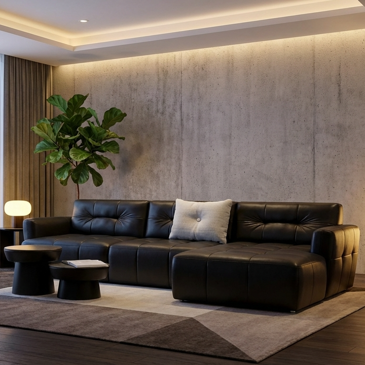 Ego L-Shape Sofa | Black | Right Facing