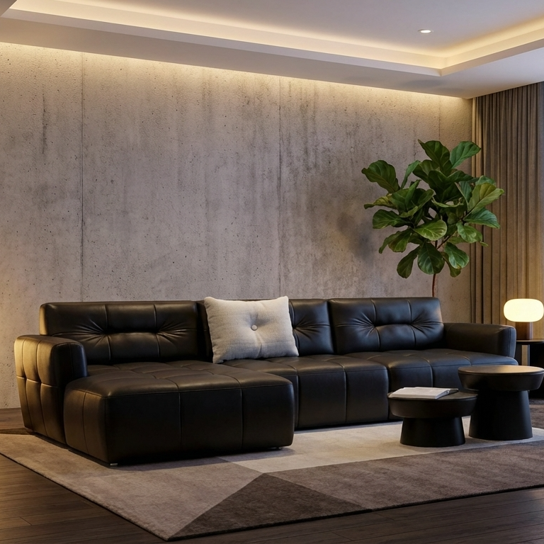 Ego L-Shape Sofa | Black | Left Facing