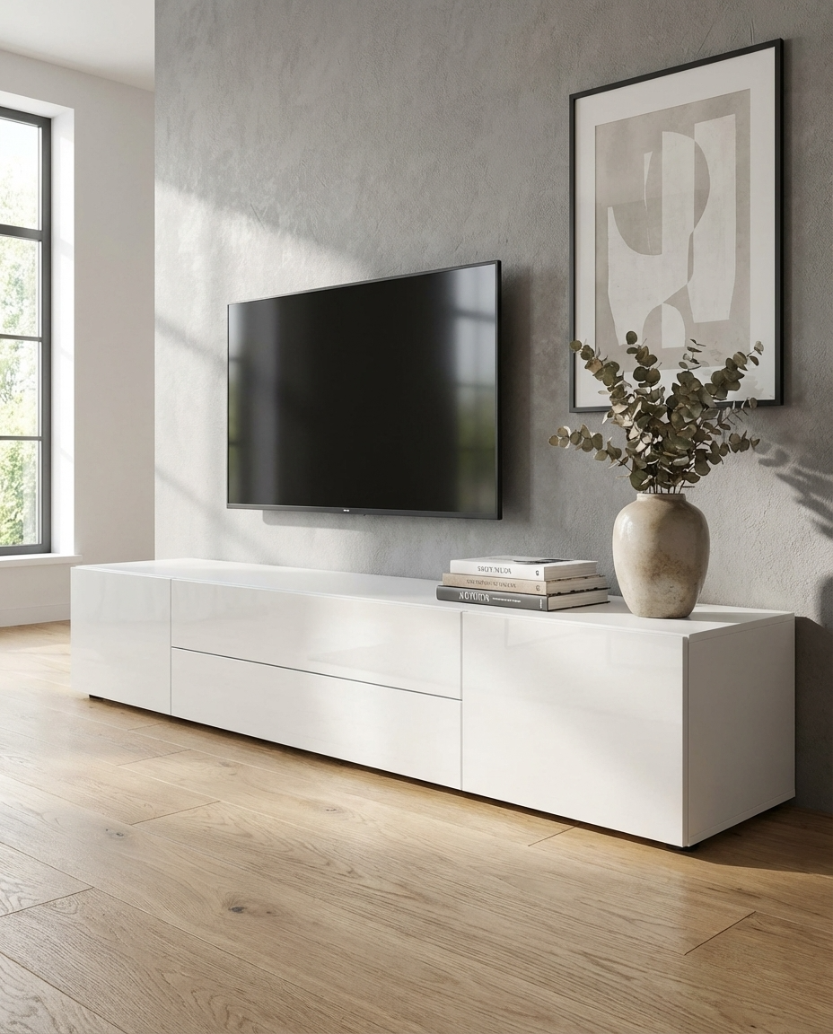 Sisvo TV Stand | White Matte