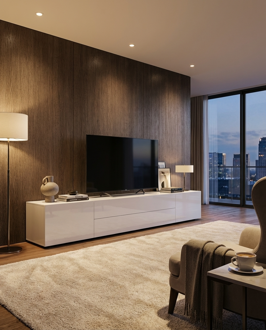Sisvo TV Stand | White Gloss