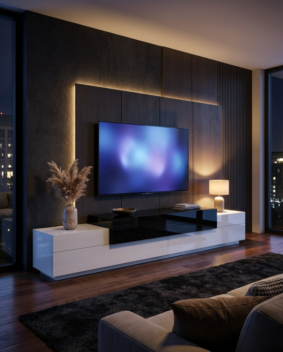 Boat Tv Stand | White & Black