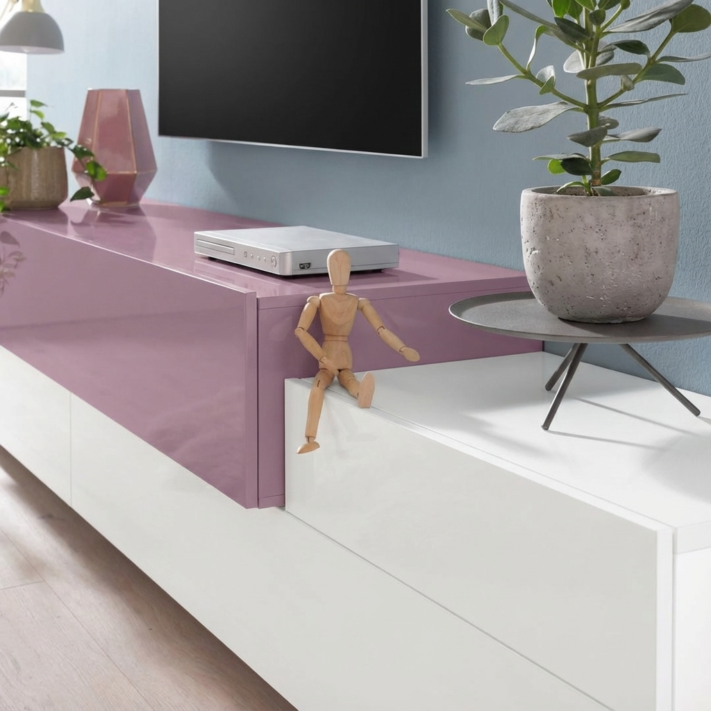 Boat Tv Stand | White & Hot Pink