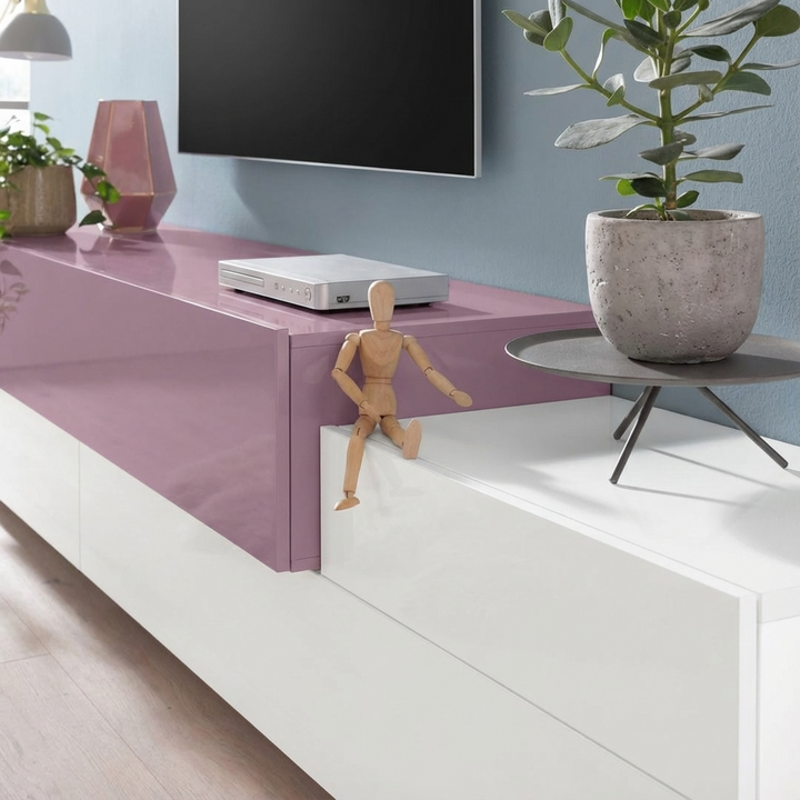 Boat Tv Stand | White & Hot Pink