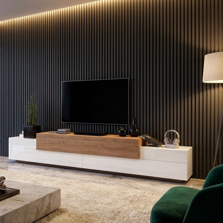 Boat Tv Stand | Beige & White