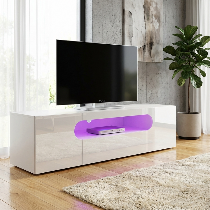 Abstract TV Stand | Small | White