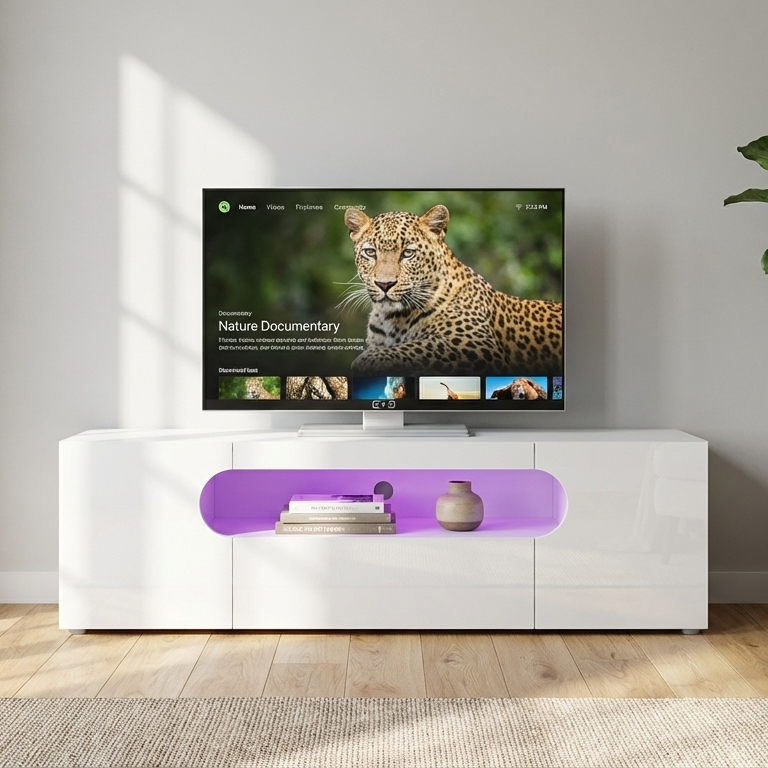 Abstract TV Stand | Small | White