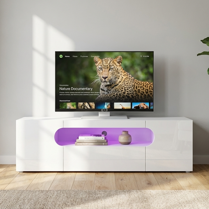 Abstract TV Stand | Small | White