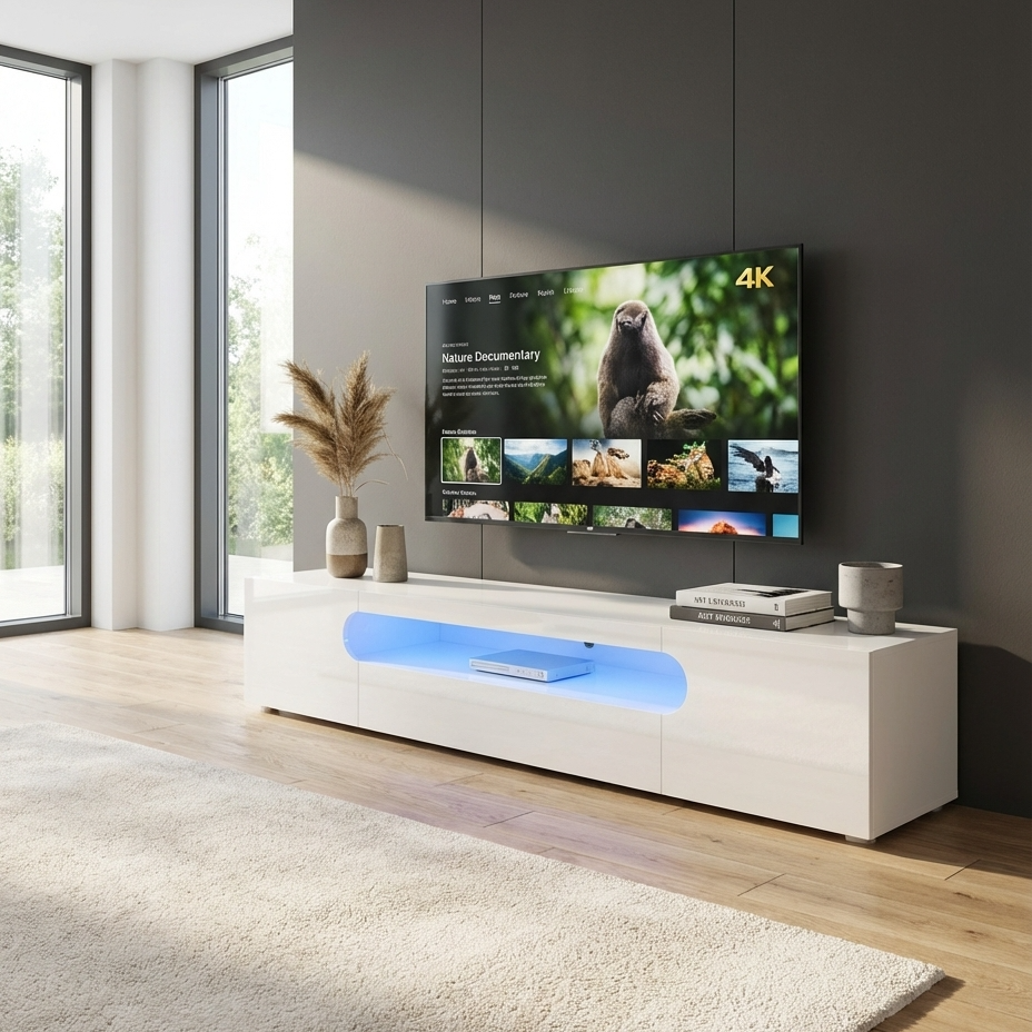 Abstract TV Stand | Medium | White
