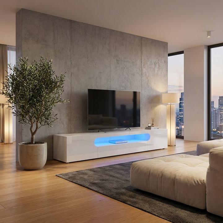 Abstract TV Stand | Medium | White