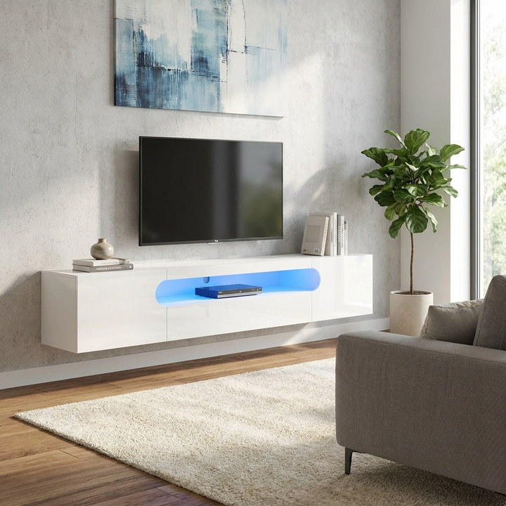 Abstract TV Stand | Medium | White