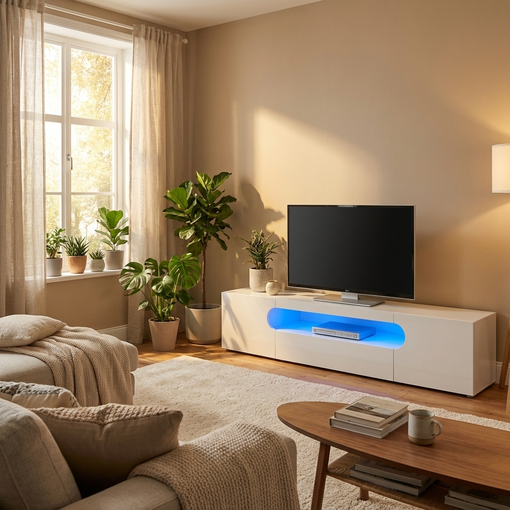 Abstract TV Stand | Medium | White