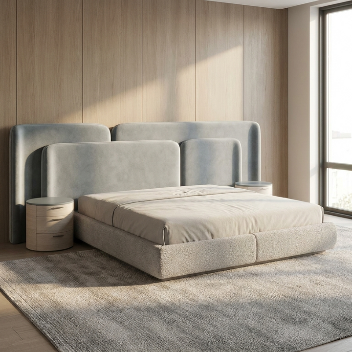 Hoka Bed Without Storage | King Size | Blue Fabric