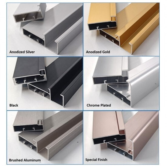 Aluminum profile used in modular furniture for strength and modern detailing