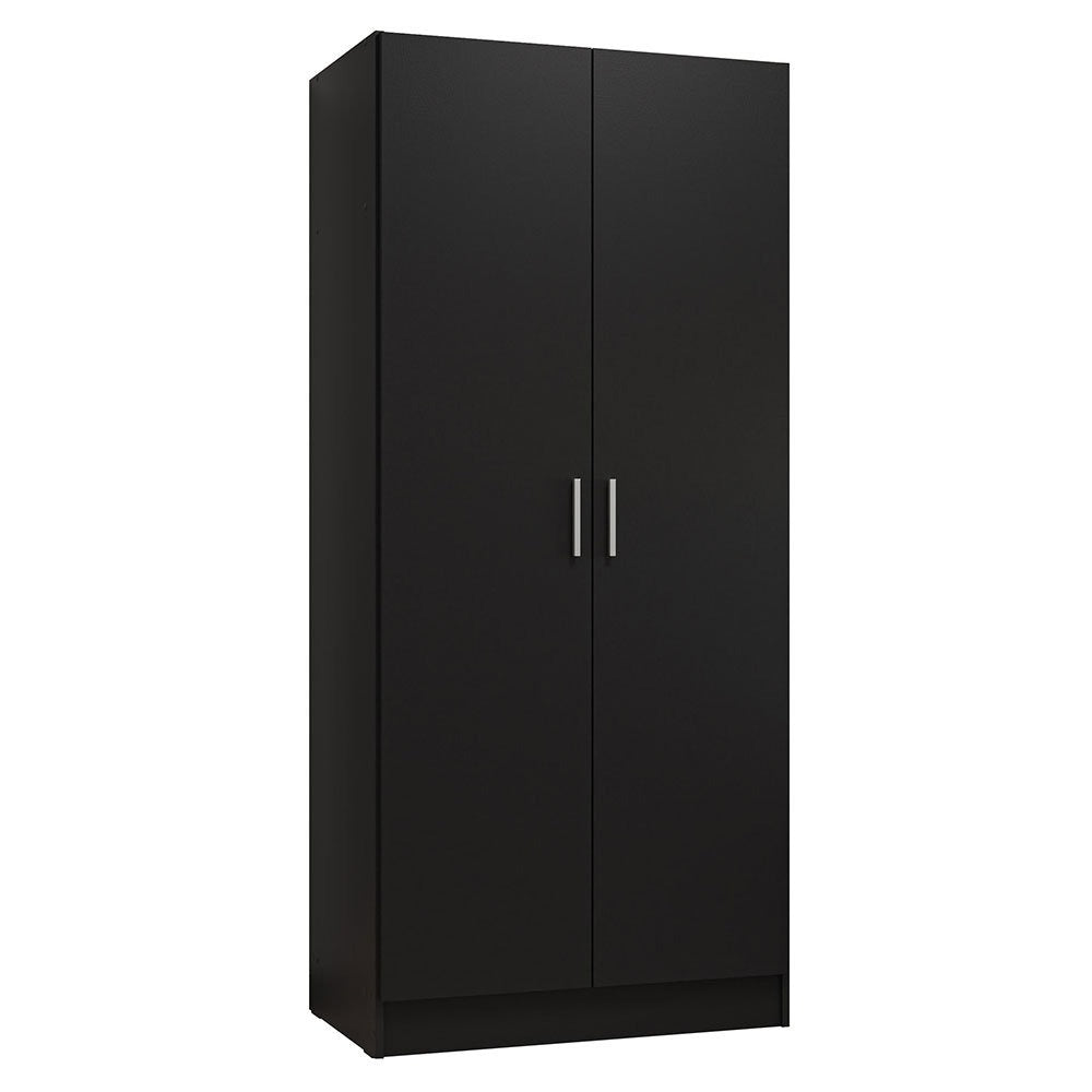 Latest 2-door wardrobe design in sleek black 