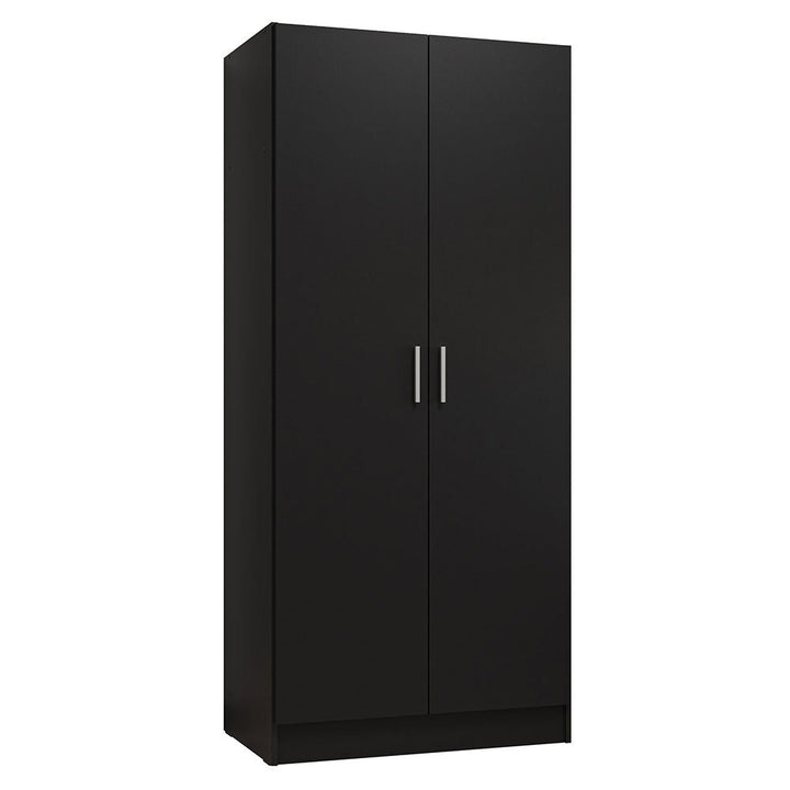 Latest 2-door wardrobe design in sleek black 