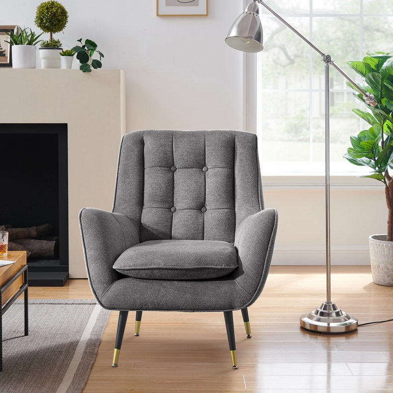 front view of grey lounge chair 
