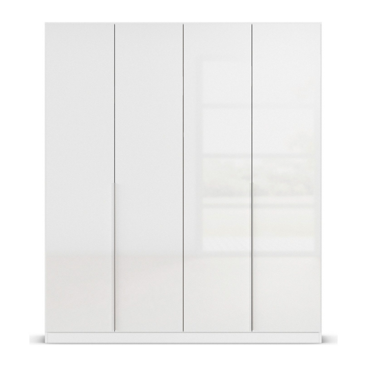 front view of white gloss wardrobe