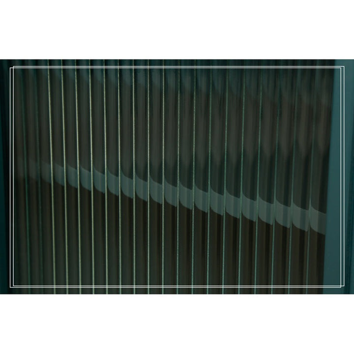  fluted glass doors, offering a stylish and slightly transparent look 