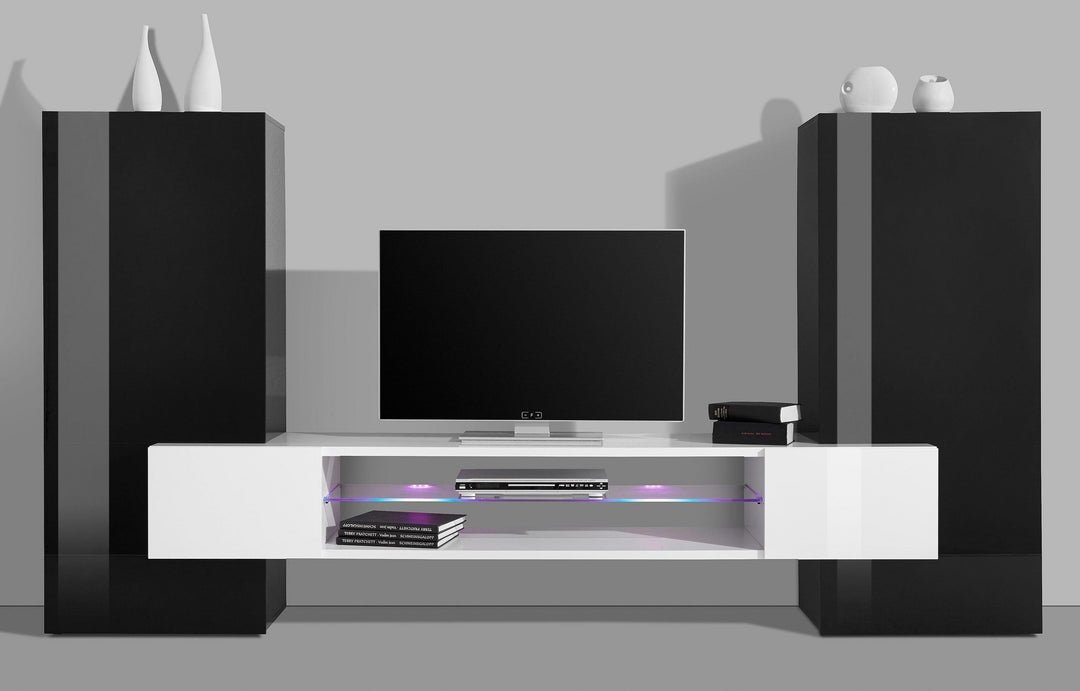 new trendy tv unit design in white and black dfor elegant look