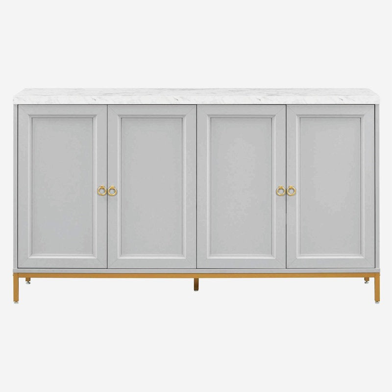 Modern cabinet with storage on a white background