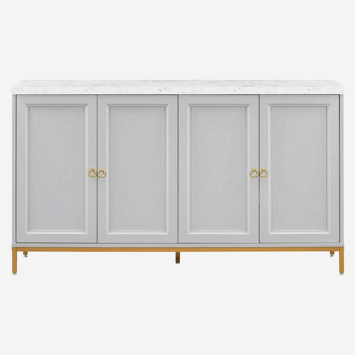 Modern cabinet with storage on a white background