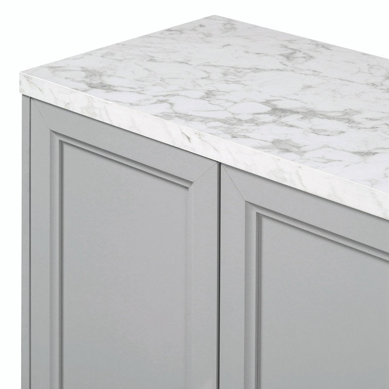modern grey sideboard with marble top
