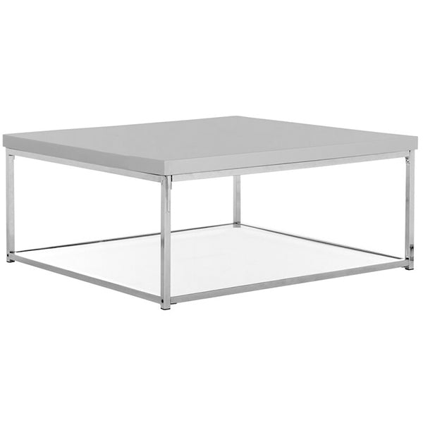 square center table with stainless steel framework