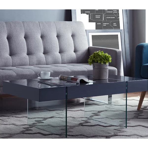 Modern grey coffee table in living room