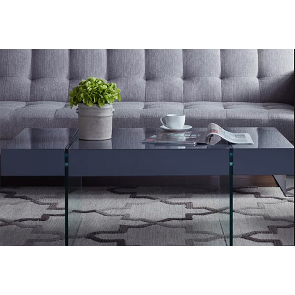 Grey center table with glass legs