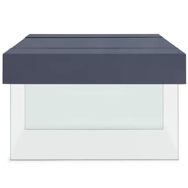 Grey center table with tempered glass legs