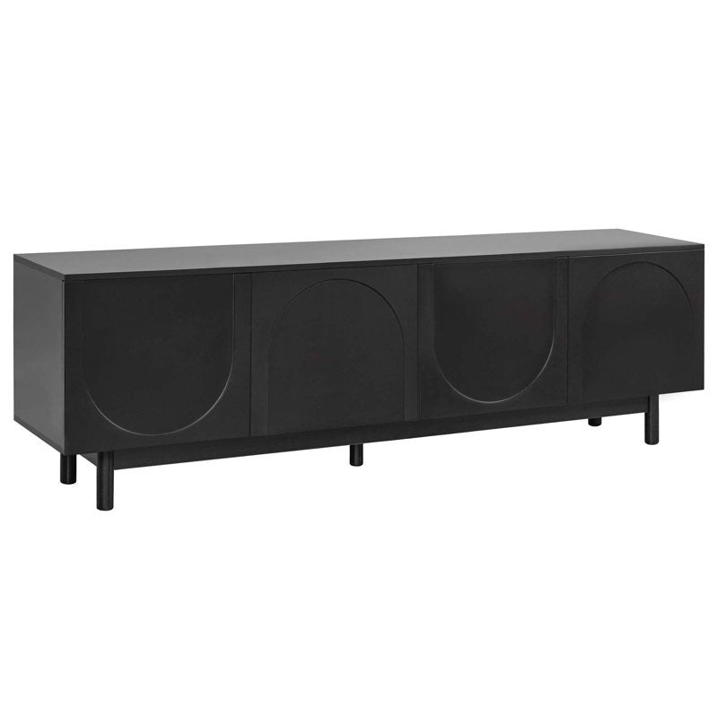Black tv unit with elegant arched design
