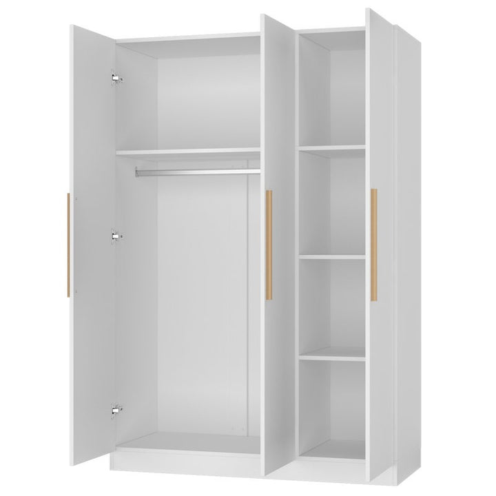 modern 3-door wardrobe design with open doors