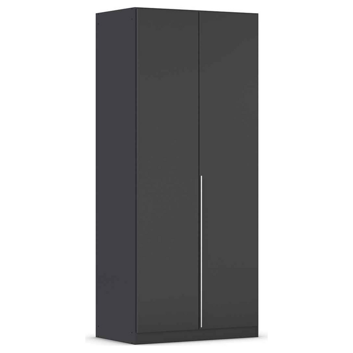 matte black 2-door wardrobe design for small bedrooms