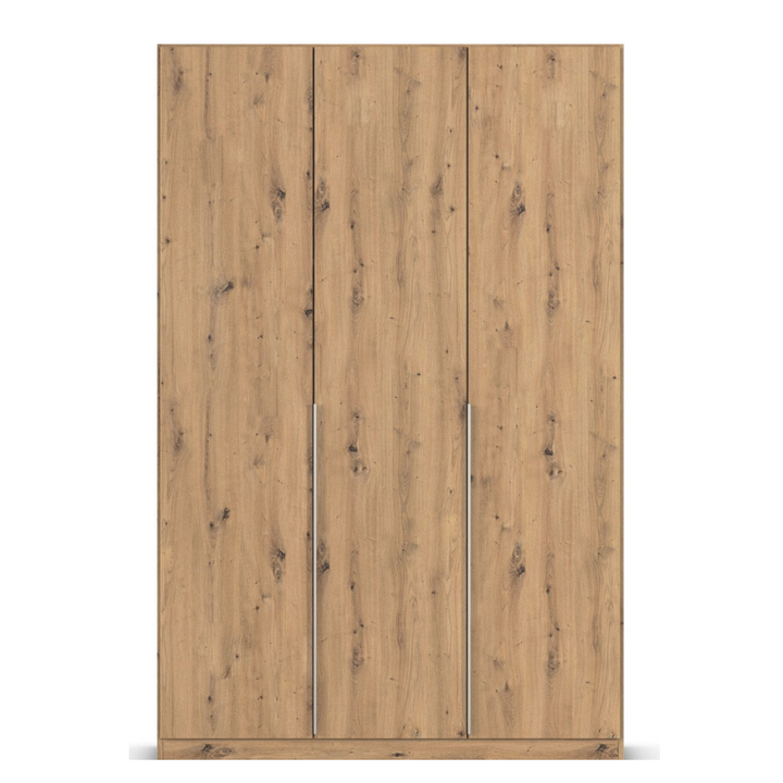 Modern 3-door wardrobe in beech wood finish for bedroom