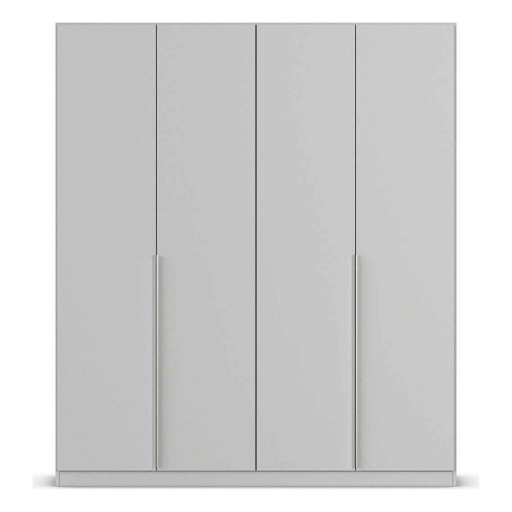 modern 4 door wardrobe in grey gloss finish for large homes
