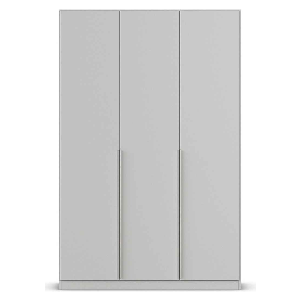 stylish 3-door grey wardrobe design for indian homes