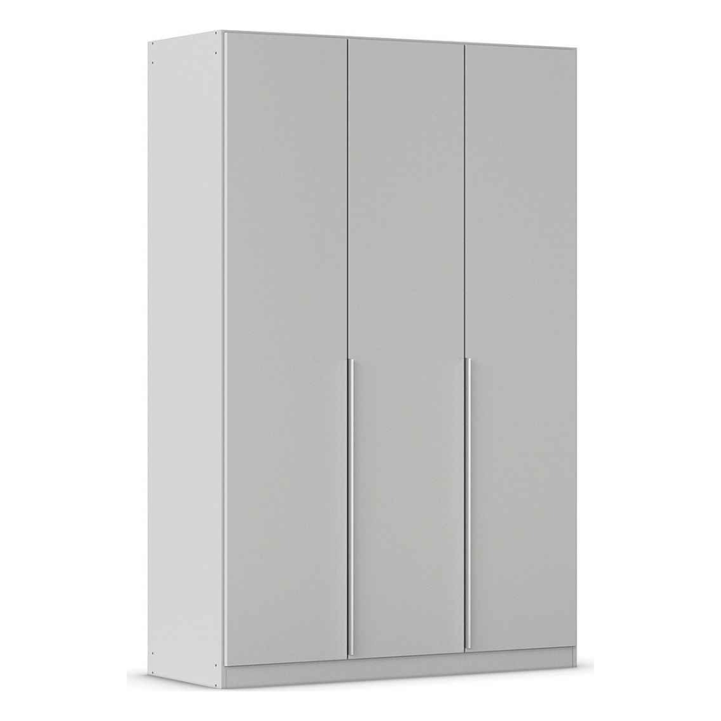 Modern grey gloss wardrobe with integrated handle for modern bedroom