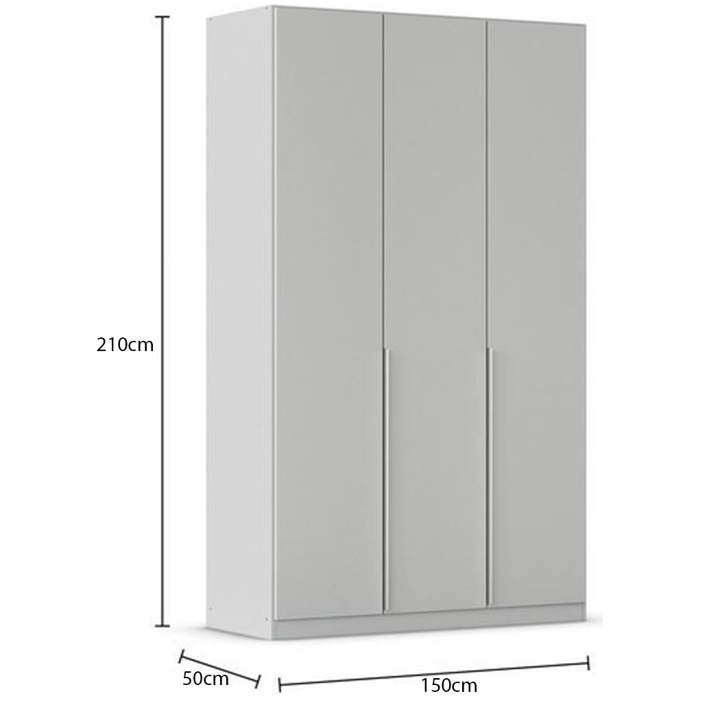 stylish grey gloss wardrobe with dimension on a white background
