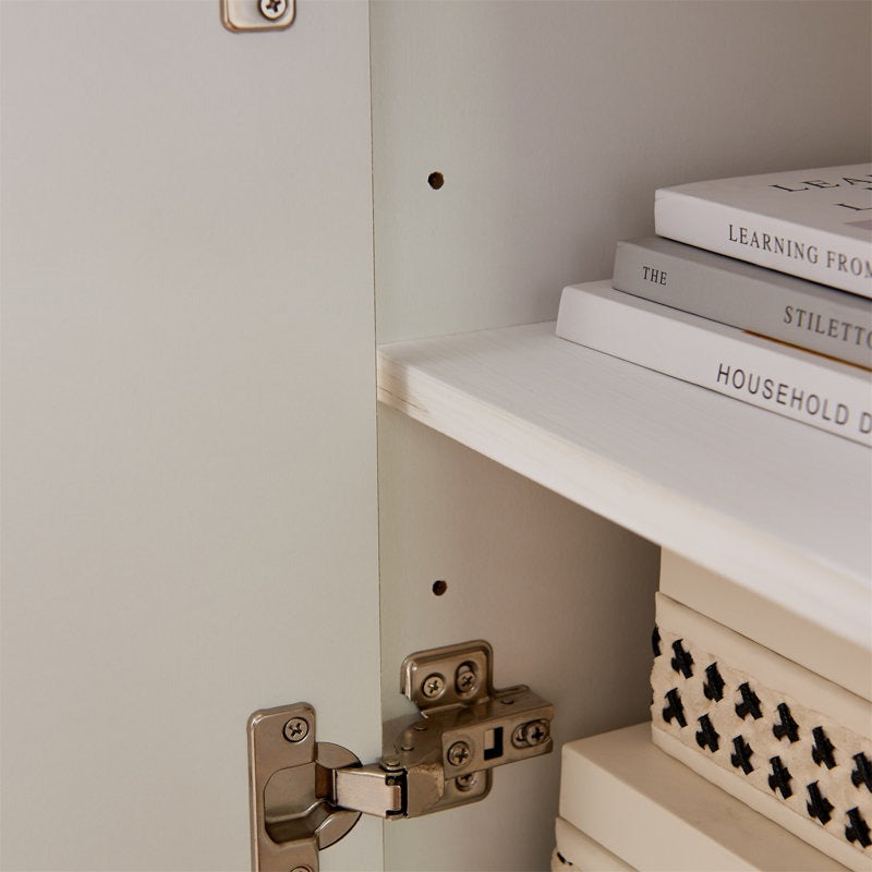Adjustable hinge of white tv unit