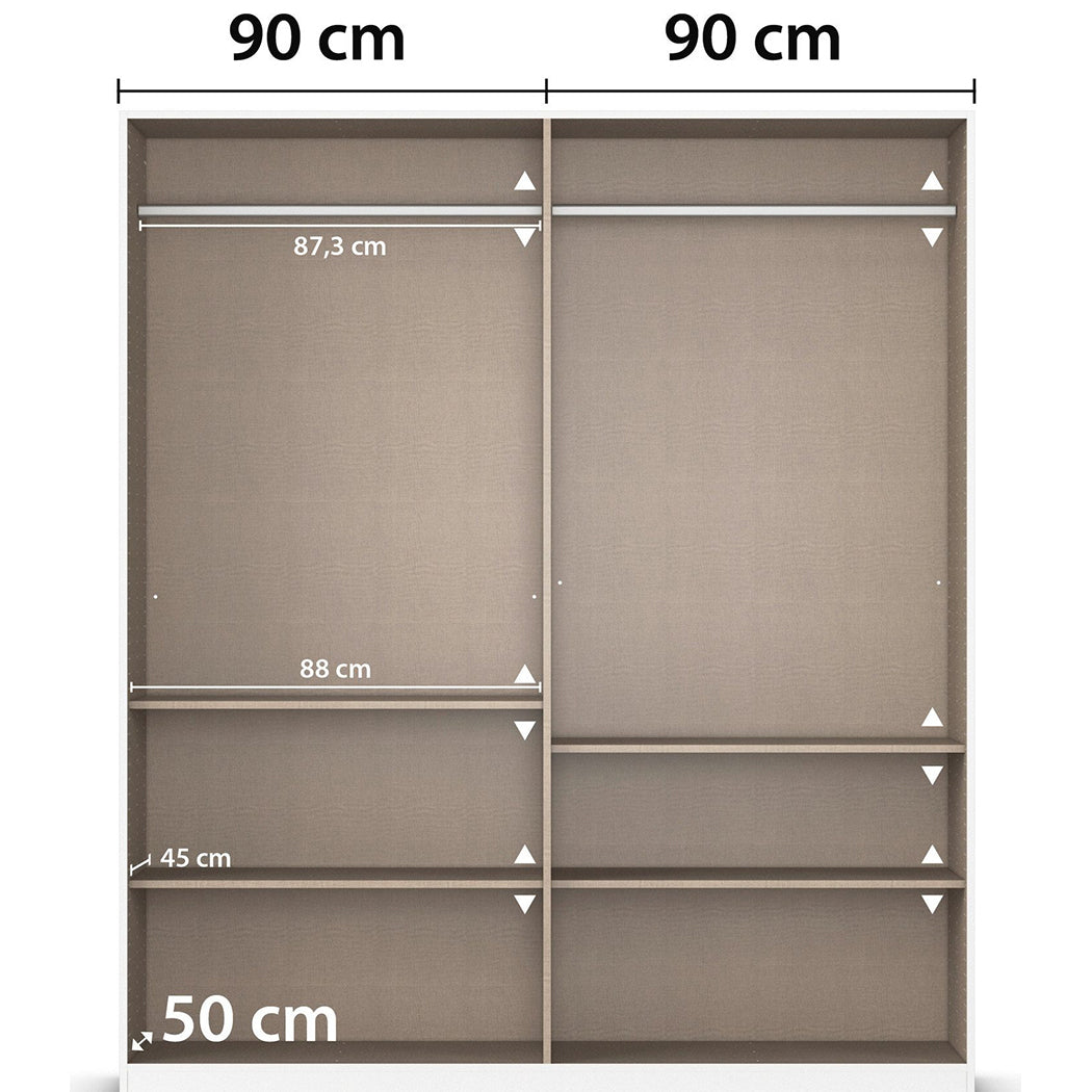 inner dimension of hidan 4 door wardrobe