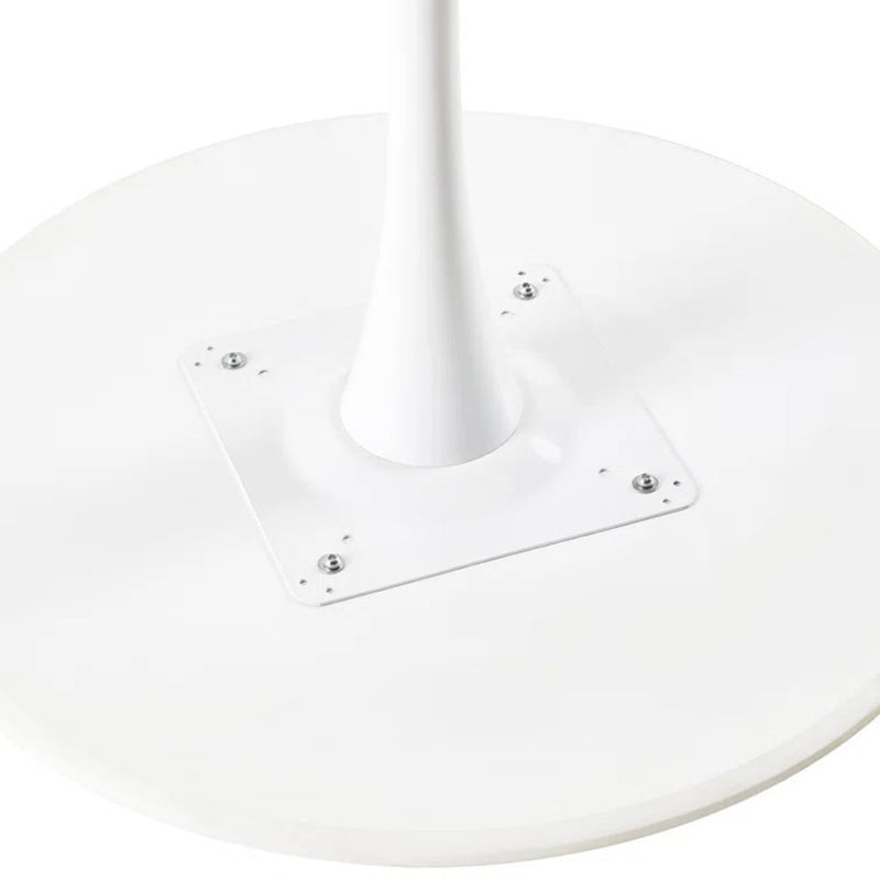 Durable base of white round dining table