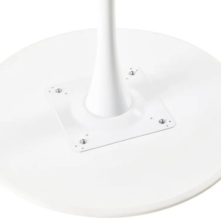 Durable base of white round dining table