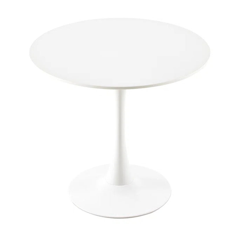 stylish round dining table in a white background
