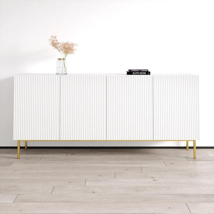 Stylish sideboard cabinet crafted from high-quality mdf board in white pu finish