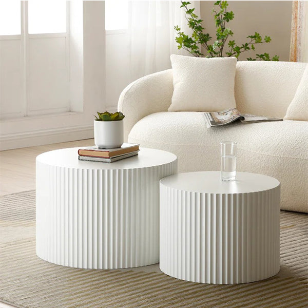 Stylish white nesting coffee table