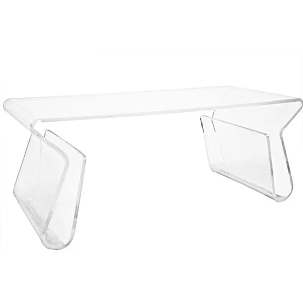 clear acrylic coffee table in white background