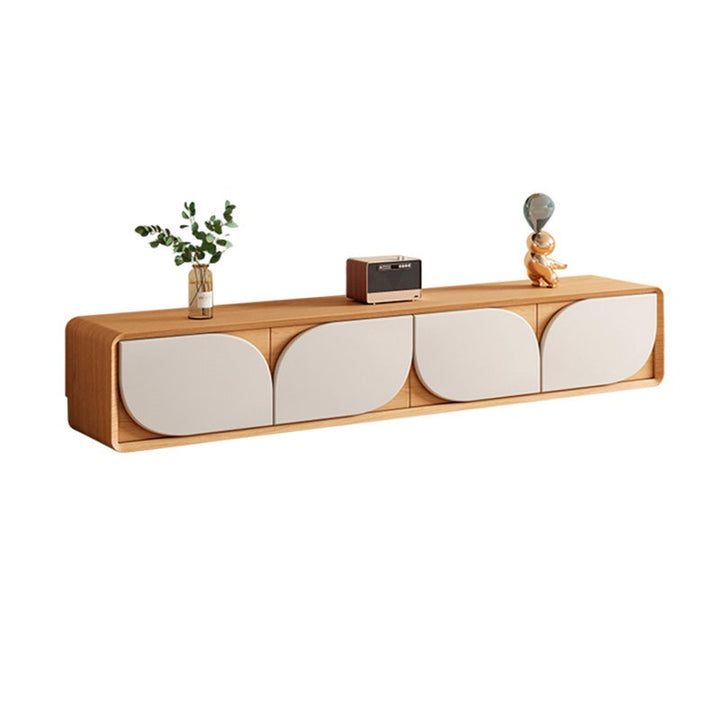 Modern rubberwood tv unit in white background