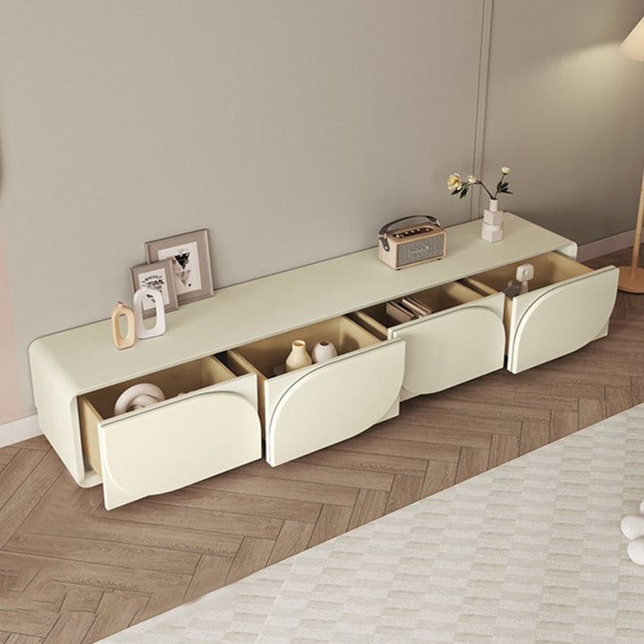 premium high gloss white tv unit with 4 drawers