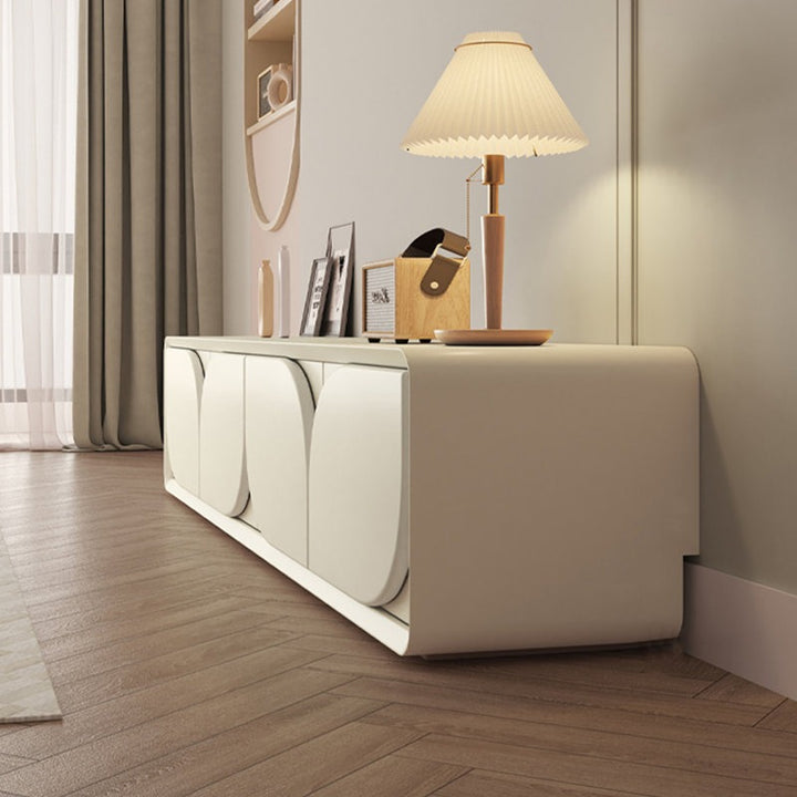 Luxury white tv unit in modern living room