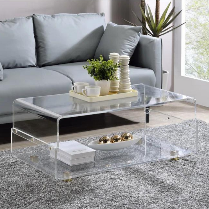 Clear acrylic center table